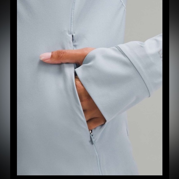 Lululemon Mist Over Windbreaker Jacket Womens 12 Concrete Blue W4BSRS - Picture 3 of 13